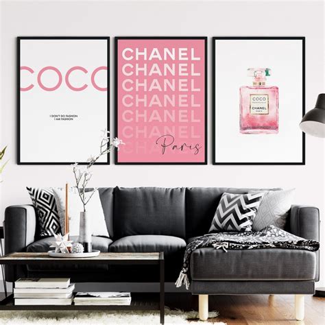 pink chanel wall art